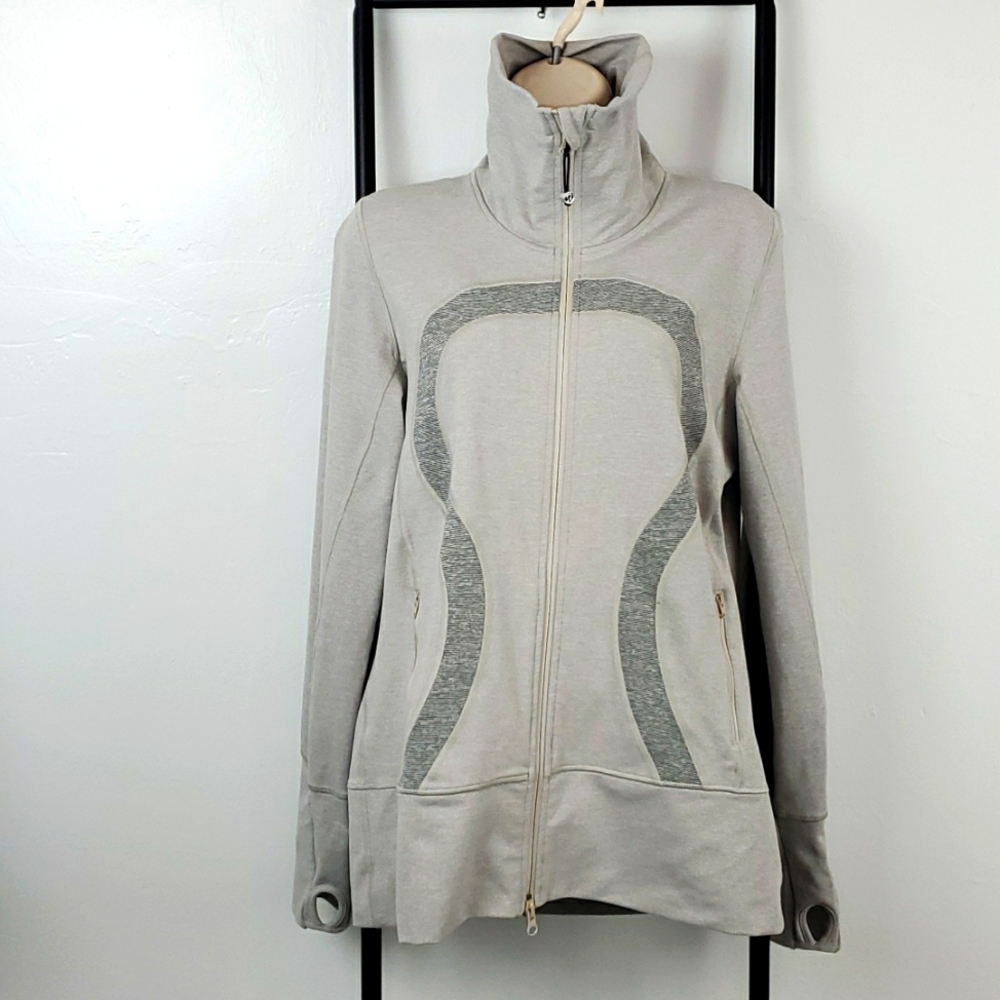 Lululemon Gray Full Zip Jacket Womens Size 10 Athletic